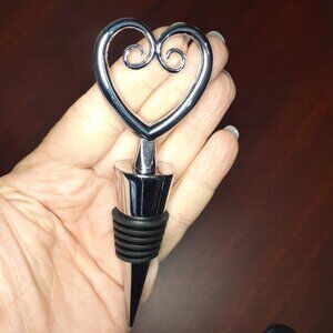 ROMANTIC GIFT | HEART BOTTLE STOPPER CHROME | 10-piece Set